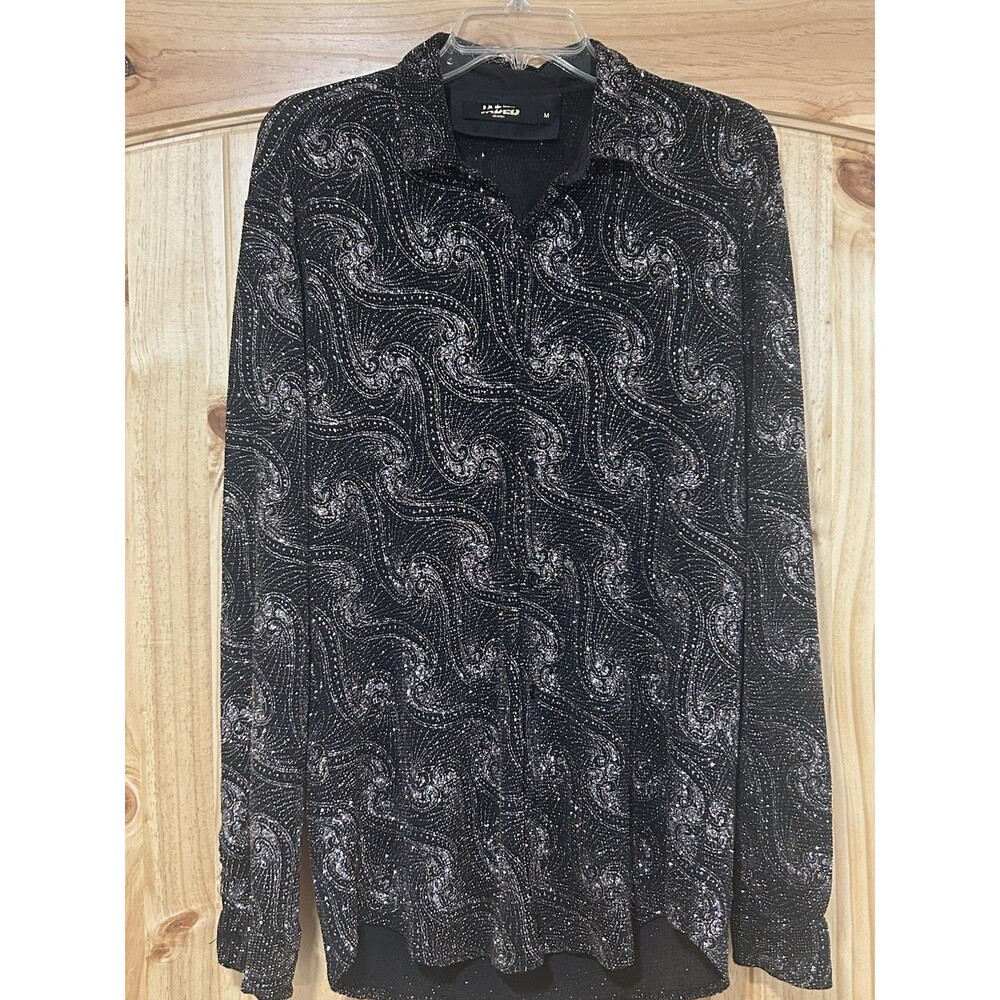 Jaded London Women’s Black Sparkly Long Sleeve Shirt